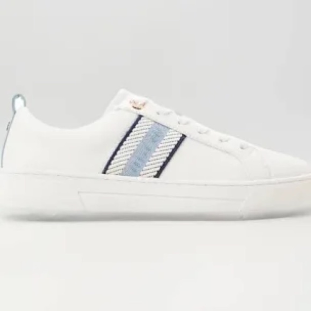 Ted Baker Ladies'Leather Sneaker, Blue/White, US 8.5